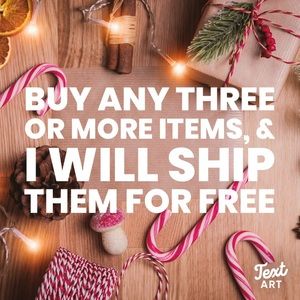 Free shipping with purchase of 3 items or more